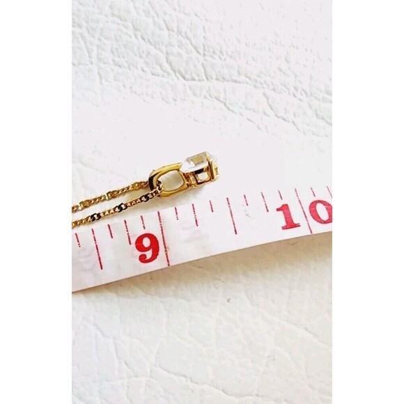 SWAROVSKI SWAN CRYSTAL SOLITAIRE PENDANT GOLD PLATED  18" CHAIN NECKLACE - Picture 7 of 7